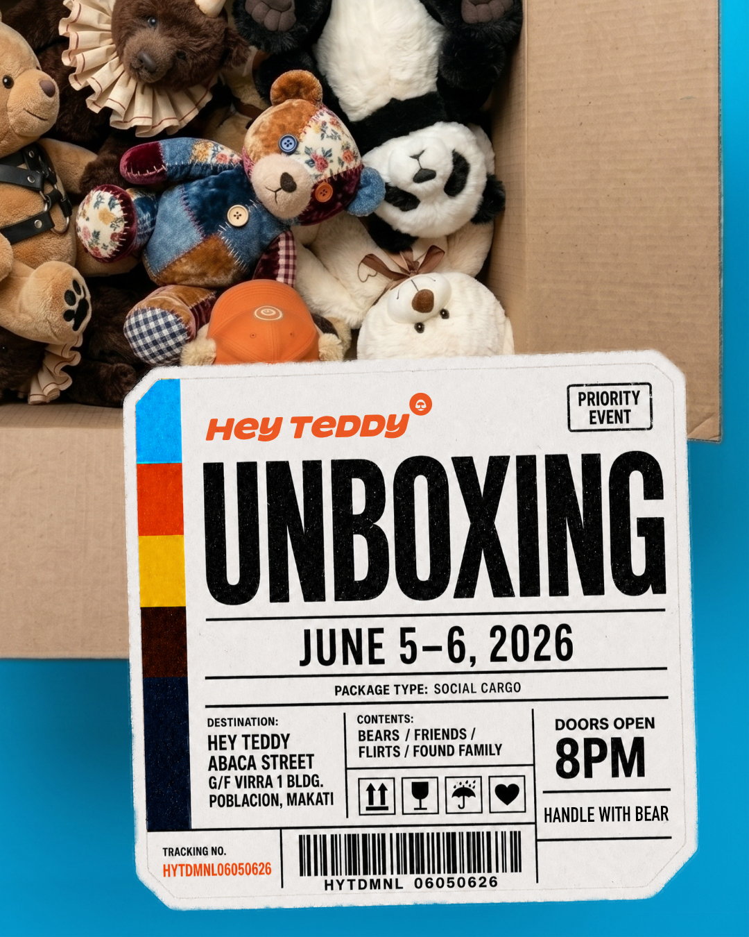 Hey Teddy Unboxing grand launch artwork with June 5-6, 2026 details